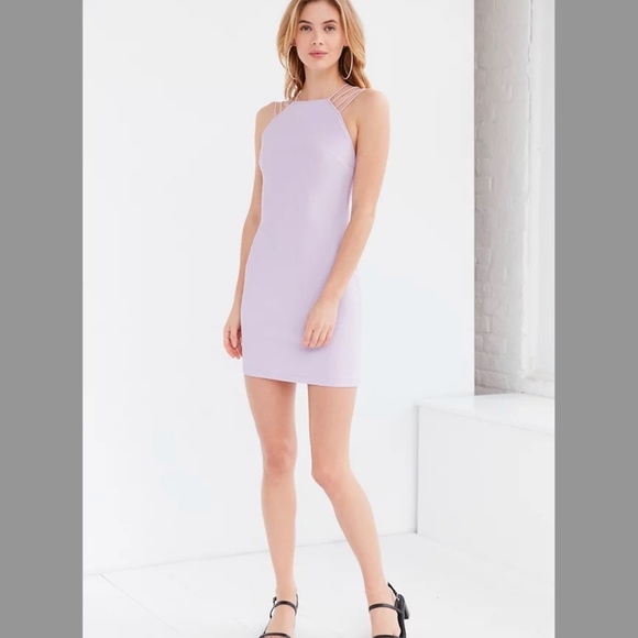 NWT Rare London High Neck Strappy Bodycon Dress Size XS Lavender - Picture 2 of 6